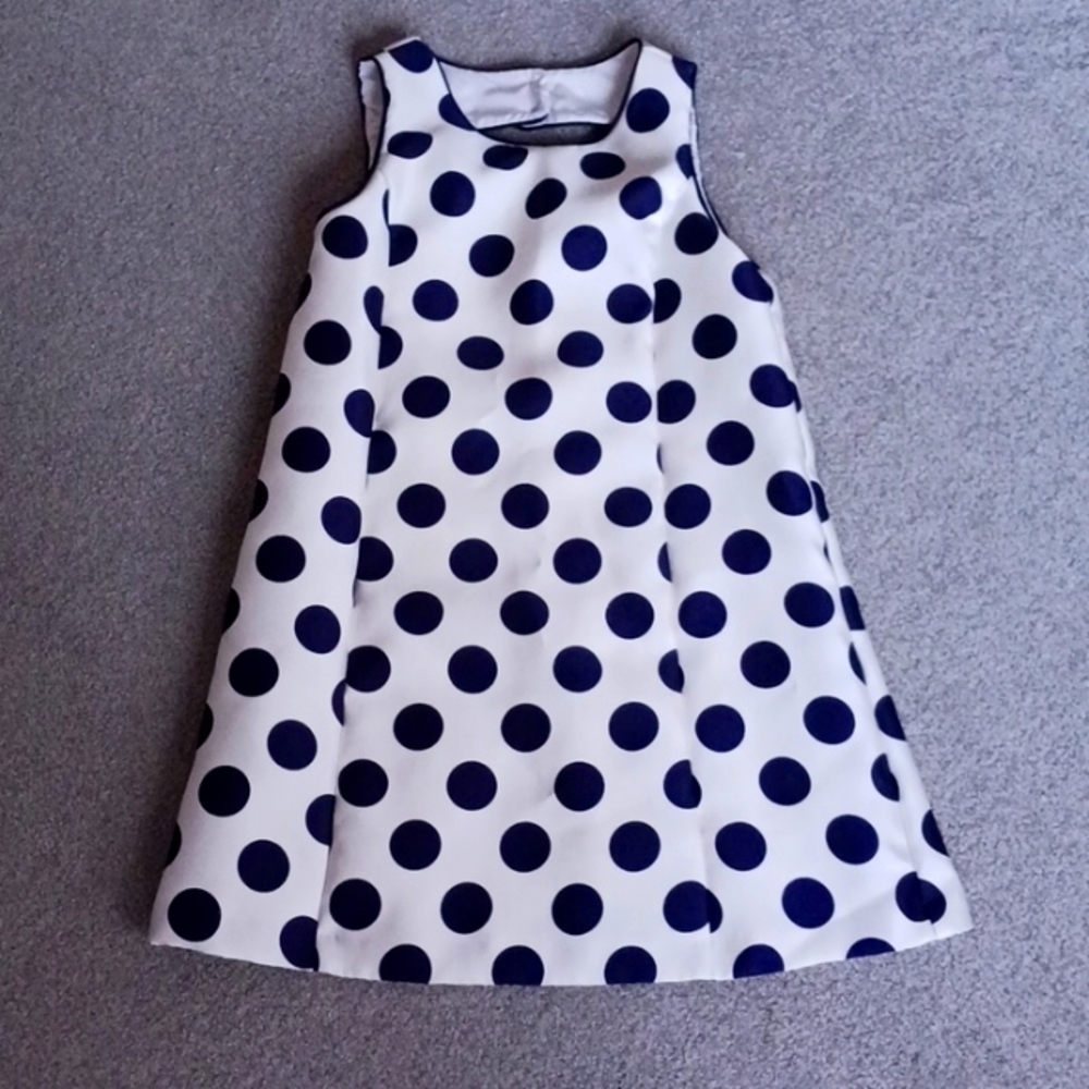 Tahari Blue and White Dot Dress